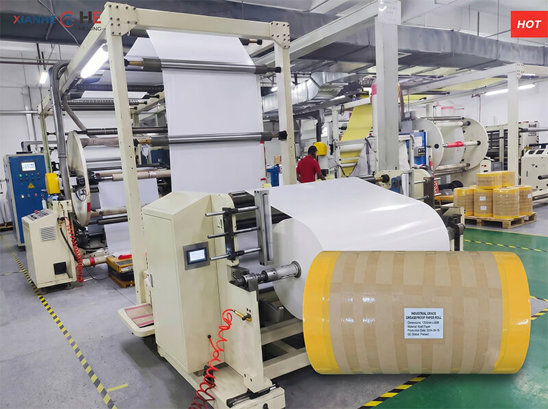 View Glassine Paper Rolls and Slitting Services Precision slitting machine processing jumbo glassine paper rolls