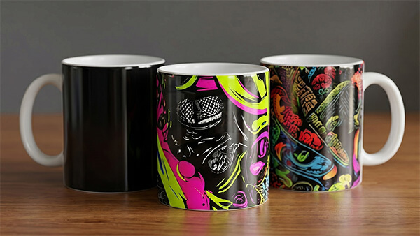 Custom printed ceramic mugs using 100gsm heavyweight sublimation paper