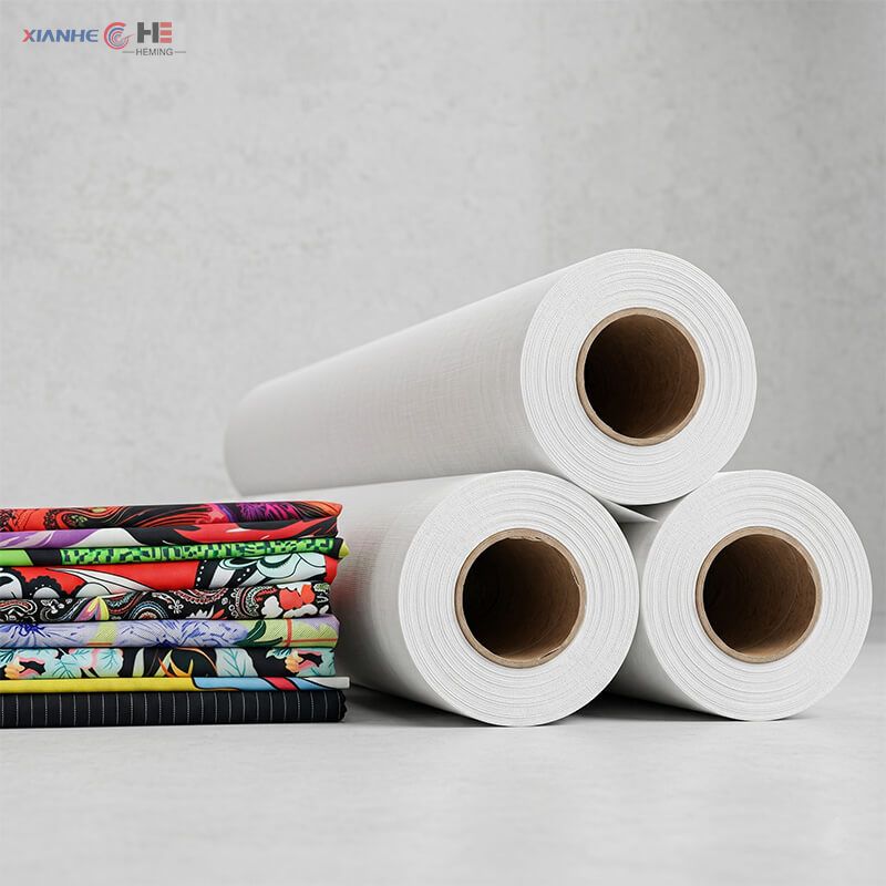 33gsm fast dry sublimation paper next to high quality printed garments