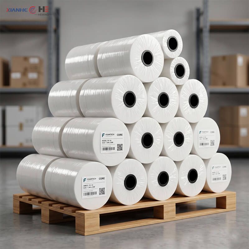 pallet of white subli paper rolls ready for deep color printing