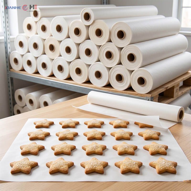 Non-stick baking paper sheets used for commercial cookie baking