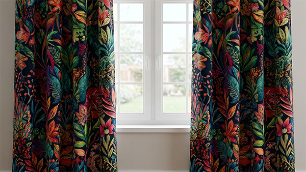 Vibrant home decor cushions and curtains made with thick sub paper