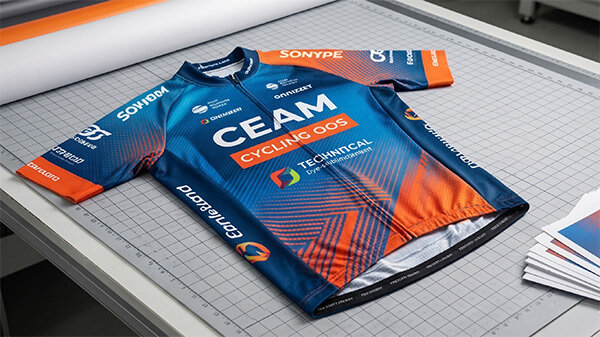 Custom cycling jersey with deep color saturation printed using anti-curling sublimation paper