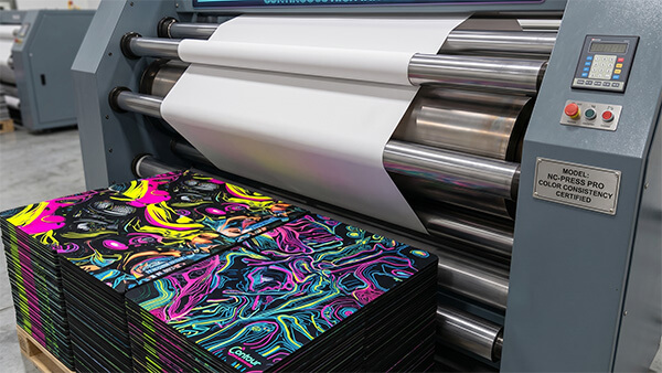 Industrial rotary heat press processing printed mats and sublimation blanks wholesale
