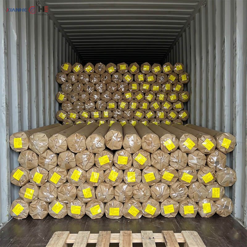 Full shipping container of transfer paper sublim rolls exported globally to regions like Europe and sublimation paper suppliers in South Africa