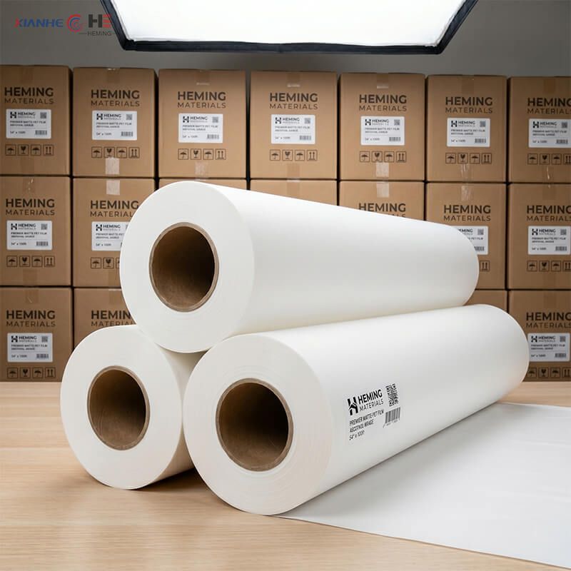 bulk inventory of 42gsm and 52gsm sublimation paper rolls in factory warehouse
