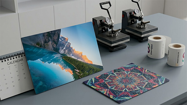 High-definition aluminum photo panels and rigid blanks printed via anti-curling heavyweight sub paper
