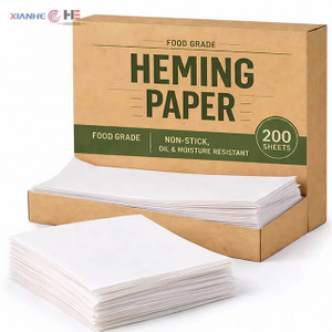 Heming Paper branded dispenser box of plain white greaseproof hamburger wrapping paper sheets
