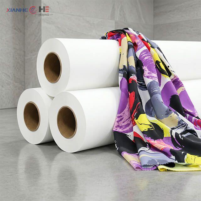 Industrial sublimation paper roll with printed textile fabric