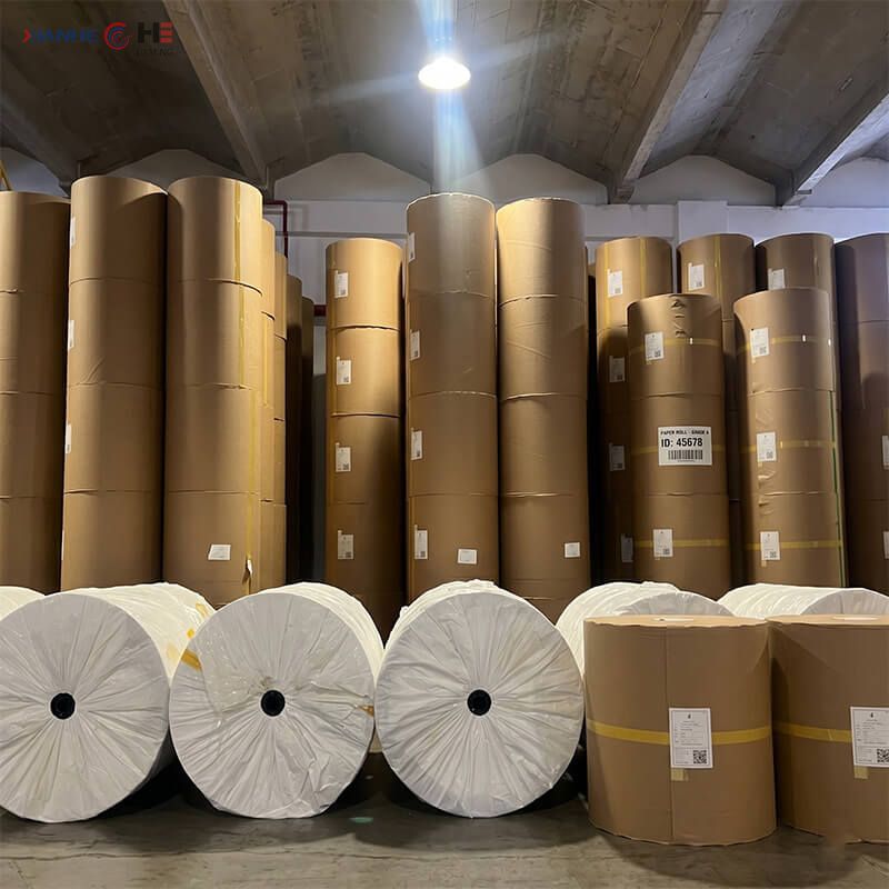 wholesale heavyweight sublimation paper jumbo rolls in factory warehouse
