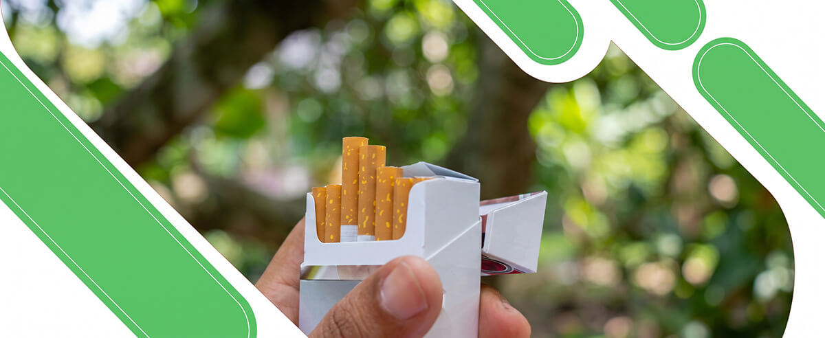 Opened cigarette pack demonstrating high-porosity cigarette paper and filter rods