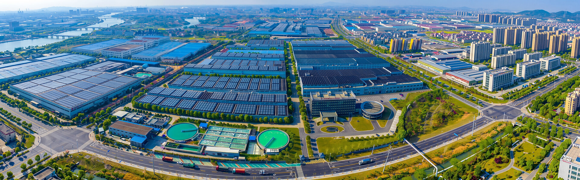 Aerial view of Heming Paper and Xianhe Group mega specialty paper manufacturing base in Quzhou China