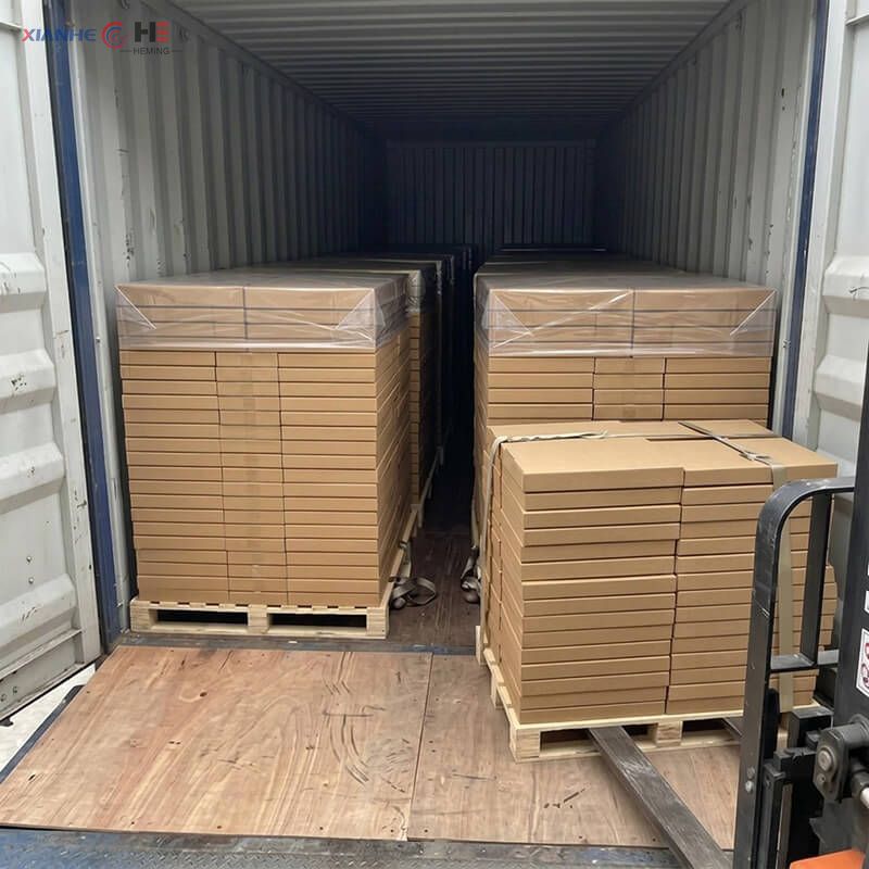 Container loading of commercial kitchen grease filter paper for global wholesale delivery