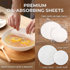 Two sizes of food oil absorbing paper removing excess fat from hot soup