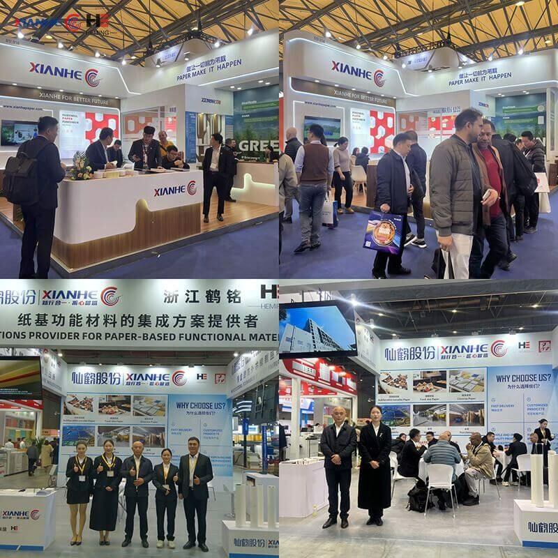 Heming Paper international trade booth representing a verified silicone baking paper supplier and exporter