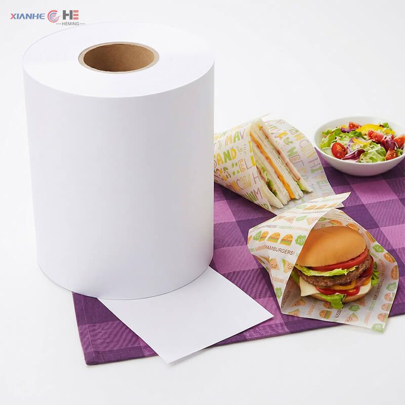 Professional greaseproof paper roll for hamburger and sandwich packaging
