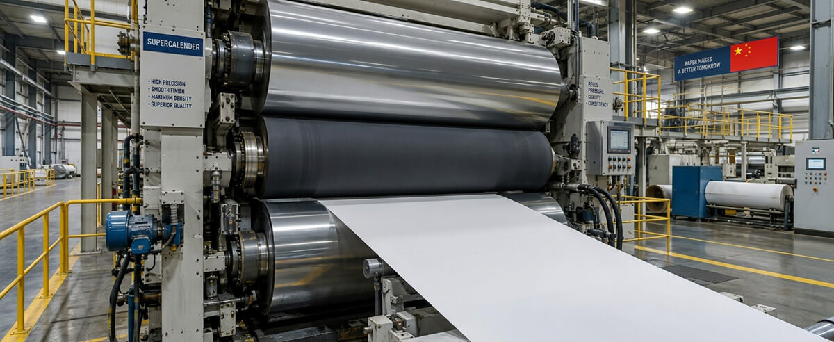 Multi-nip supercalender steel rollers polishing baking base paper web for high silicone hold-out