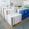 Pallets of bulk pre-cut air fryer baking paper sheets stored in Heming paper manufacturing warehouse