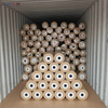 Full container load (FCL) of palletized sublimation paper rolls expertly packed and ready for global shipping