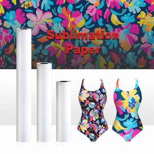 29gsm-42gsm heat transfer sublimation paper rolls with vibrant printed apparel