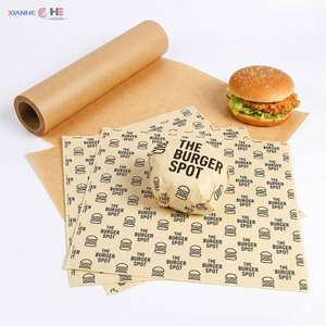 Custom printed greaseproof paper sheets for hamburger wrapping